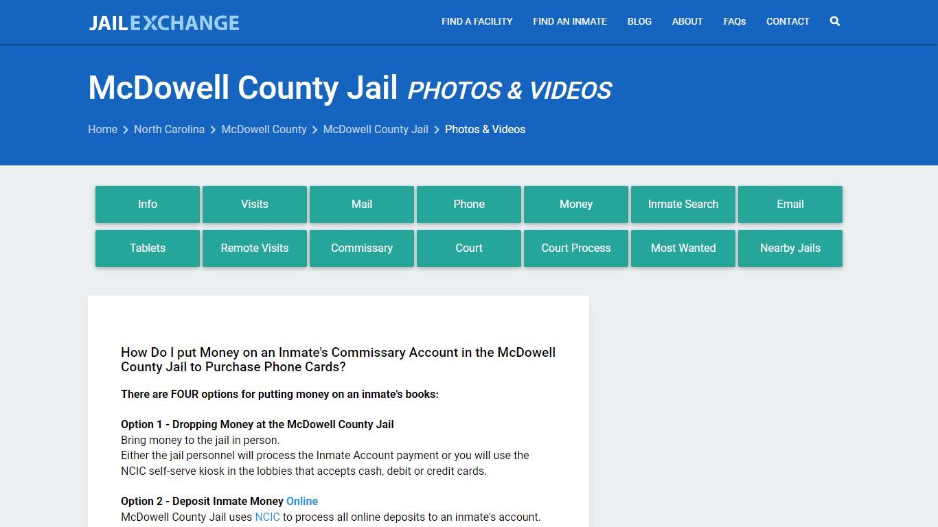 Photos & Videos - McDowell County Jail, NC - Jail Exchange